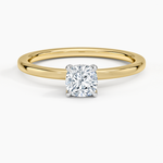Mixed Metal Lumiere Diamond Ring White Gold 18k Cushion Engagement Ring
