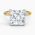 Mixed Metal Lumiere Diamond Ring White Gold 18k Princess Engagement Ring