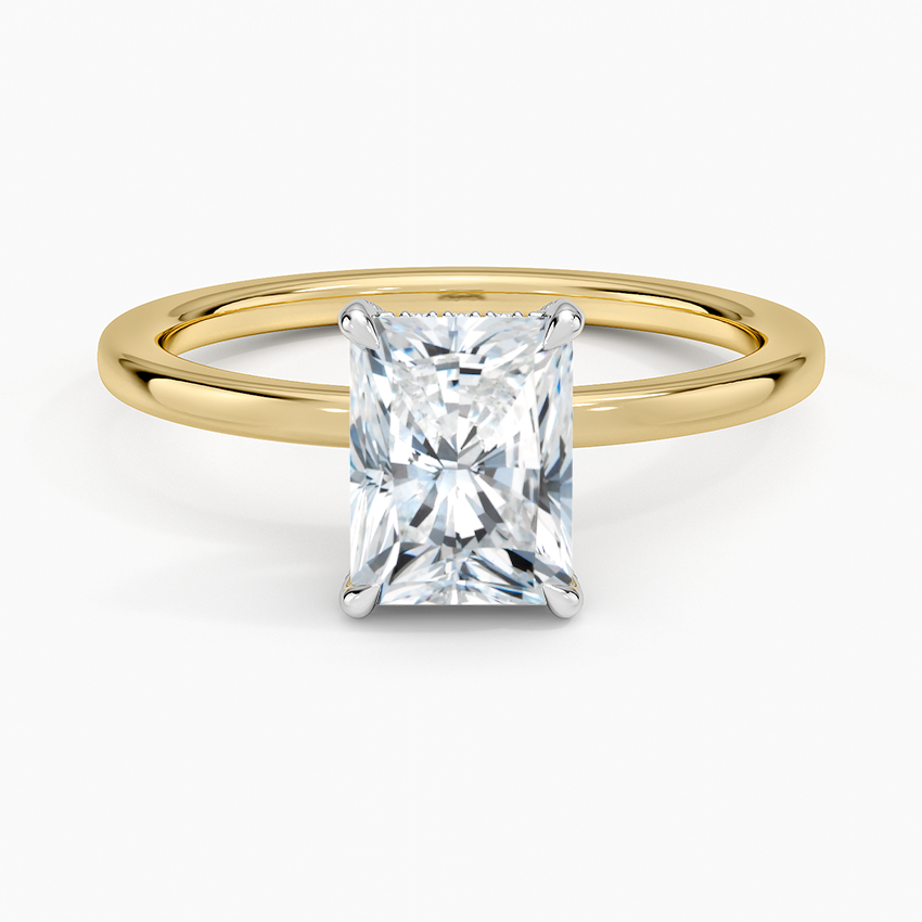 Mixed Metal Lumiere Diamond Ring White Gold 18k Radiant Engagement Ring