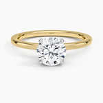 Mixed Metal Lumiere Diamond Ring White Gold 18k Round Engagement Ring