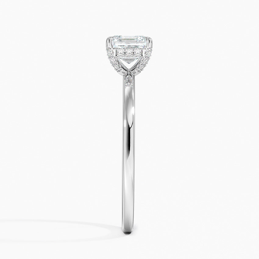 Lumiere 1.5mm Diamond Ring Platinum Asscher Engagement Ring