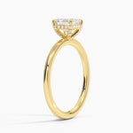 Lumiere 1.5mm Diamond Ring Yellow Gold 18k Asscher Engagement Ring