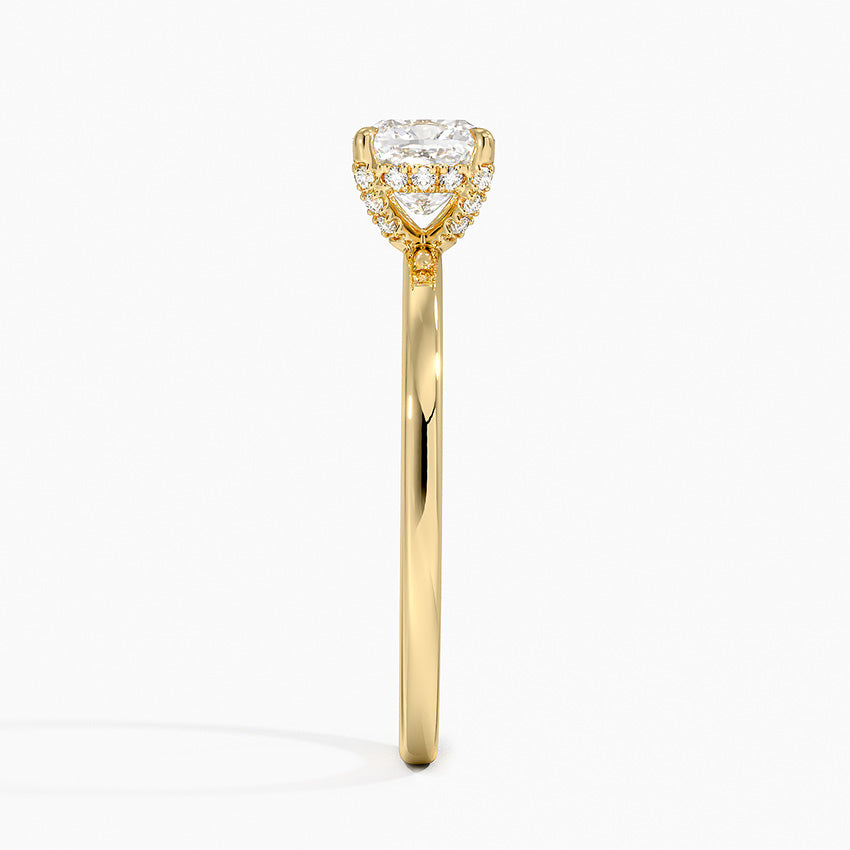 Lumiere 1.5mm Diamond Ring Yellow Gold 18k Cushion Engagement Ring