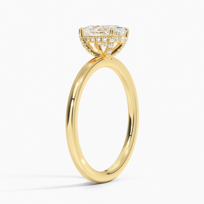 Lumiere 1.5mm Diamond Ring Yellow Gold 18k Oval Engagement Ring