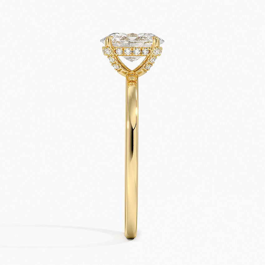 Lumiere 1.5mm Diamond Ring Yellow Gold 18k Oval Engagement Ring