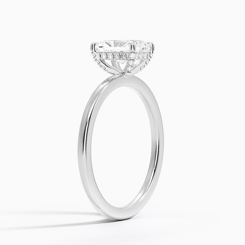 Lumiere 1.5mm Diamond Ring Platinum Radiant Engagement Ring