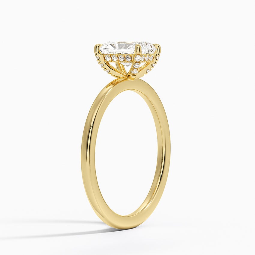 Lumiere 1.5mm Diamond Ring Yellow Gold 18k Radiant Engagement Ring