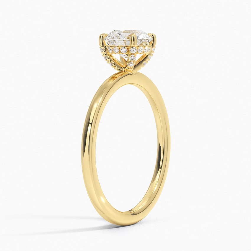 Lumiere 1.5mm Diamond Ring Yellow Gold 18k Round Engagement Ring