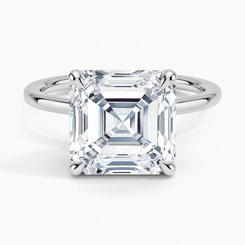 Lumiere 1.5mm Diamond Ring Platinum Asscher Engagement Ring