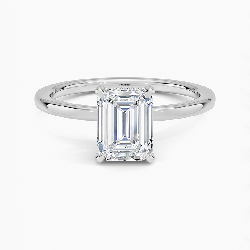 Lumiere 1.5mm Diamond Ring Platinum Emerald Engagement Ring
