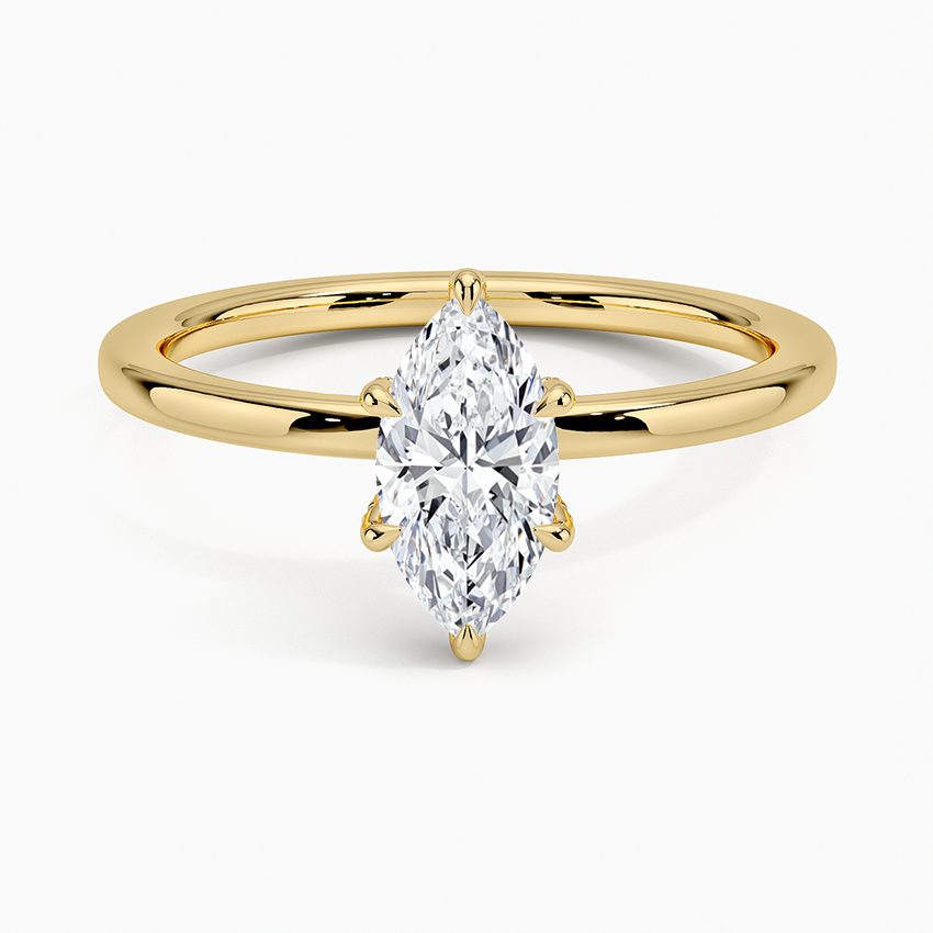 Lumiere 1.5mm Diamond Ring Yellow Gold 18k Marquise Engagement Ring