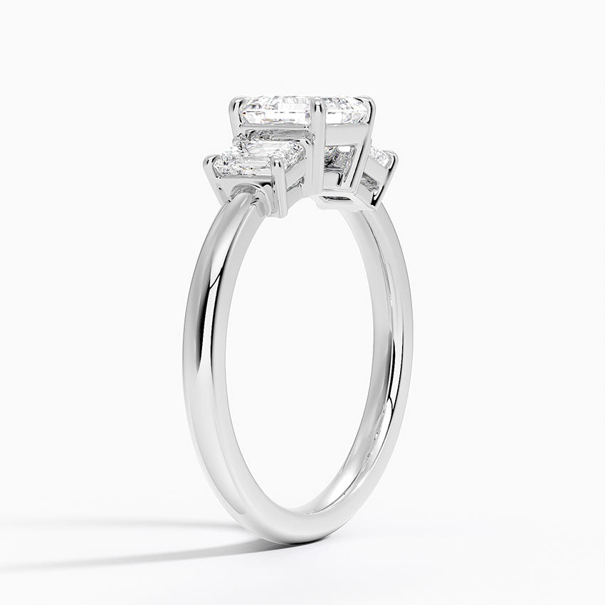 Rhiannon Emerald Cut Three Stone Diamond Ring (1/2 ct. tw.) Platinum Asscher Engagement Ring