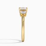 Rhiannon Emerald Cut Three Stone Diamond Ring (1/2 ct. tw.) Yellow Gold 18k Asscher Engagement Ring