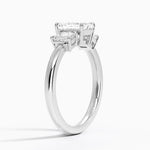Rhiannon Emerald Cut Three Stone Diamond Ring (1/2 ct. tw.) Platinum Emerald Engagement Ring