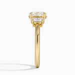 Rhiannon Emerald Cut Three Stone Diamond Ring (1/2 ct. tw.) Yellow Gold 18k Oval Engagement Ring