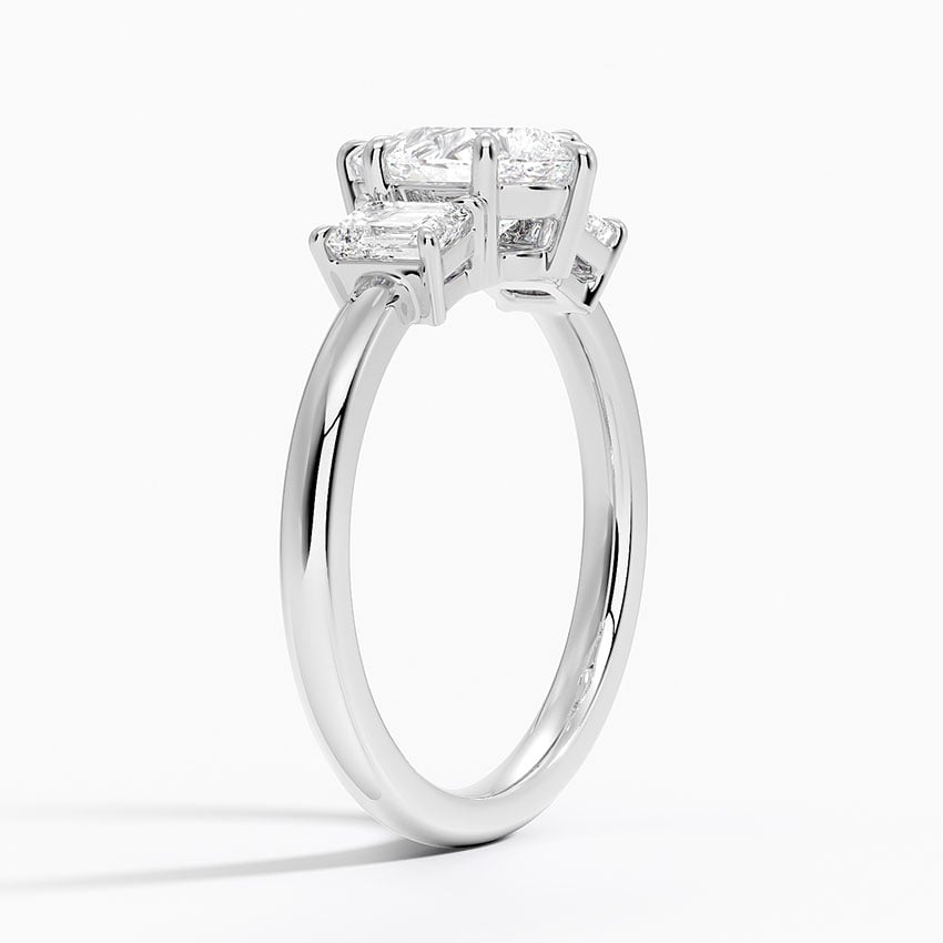 Rhiannon Emerald Cut Three Stone Diamond Ring (1/2 ct. tw.) Platinum Pear Engagement Ring