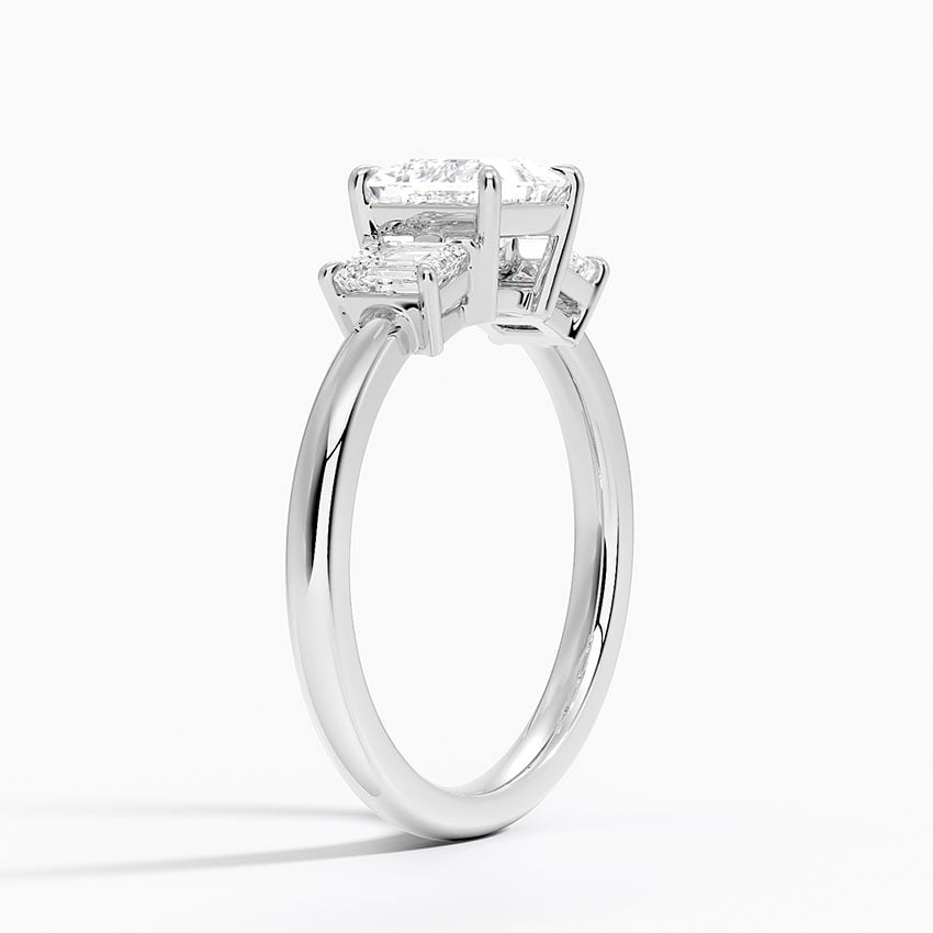 Rhiannon Emerald Cut Three Stone Diamond Ring (1/2 ct. tw.) Platinum Princess Engagement Ring