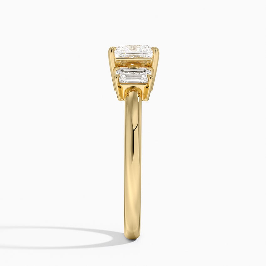 Rhiannon Emerald Cut Three Stone Diamond Ring (1/2 ct. tw.) Yellow Gold 18k Princess Engagement Ring