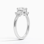 Rhiannon Emerald Cut Three Stone Diamond Ring (1/2 ct. tw.) Platinum Round Engagement Ring