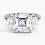 Rhiannon Emerald Cut Three Stone Diamond Ring (1/2 ct. tw.) Platinum Asscher Engagement Ring