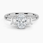 Rhiannon Emerald Cut Three Stone Diamond Ring (1/2 ct. tw.) Platinum Oval Engagement Ring