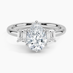Rhiannon Emerald Cut Three Stone Diamond Ring (1/2 ct. tw.) Platinum Pear Engagement Ring