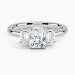 Rhiannon Emerald Cut Three Stone Diamond Ring (1/2 ct. tw.) Platinum Radiant Engagement Ring