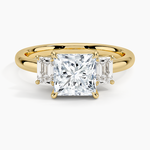 Rhiannon Emerald Cut Three Stone Diamond Ring (1/2 ct. tw.) Yellow Gold 18k Princess Engagement Ring