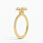 Waverly Hidden Halo Diamond Ring Yellow Gold 18k Asscher Engagement Ring