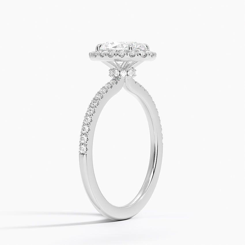 Waverly Hidden Halo Diamond Ring Platinum Oval Engagement Ring