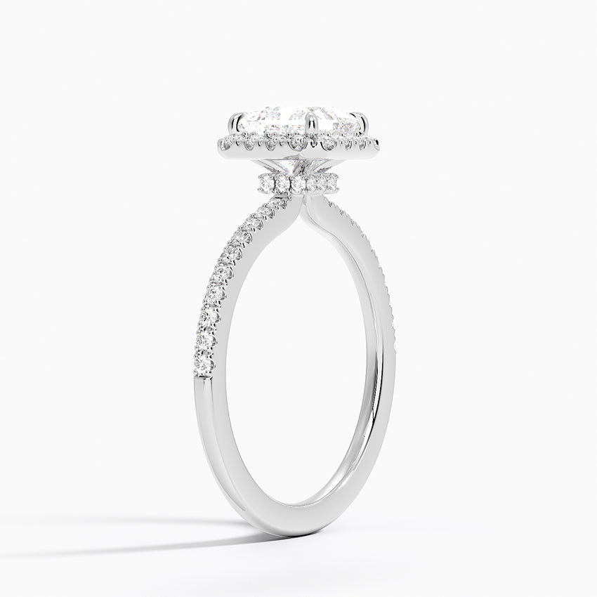 Waverly Hidden Halo Diamond Ring Platinum Princess Engagement Ring