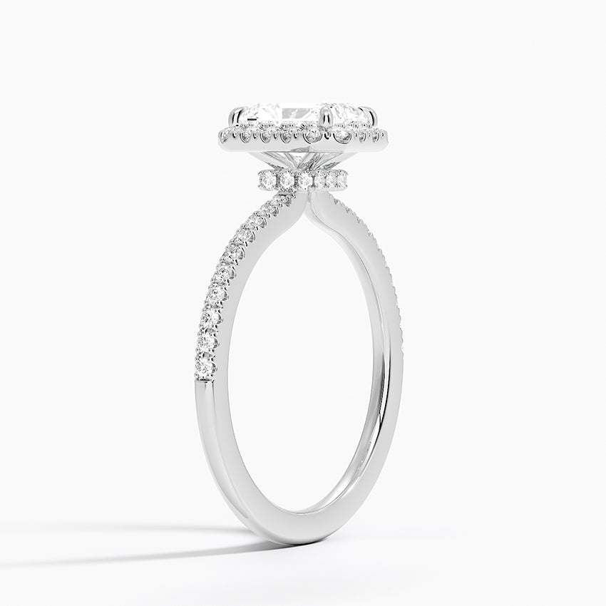 Waverly Hidden Halo Diamond Ring Platinum Radiant Engagement Ring