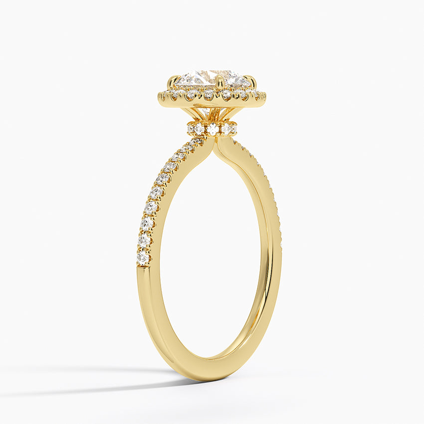 Waverly Hidden Halo Diamond Ring Yellow Gold 18k Round Engagement Ring
