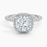 Waverly Hidden Halo Diamond Ring Platinum Cushion Engagement Ring