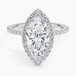 Waverly Hidden Halo Diamond Ring Platinum Marquise Engagement Ring