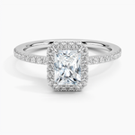 Waverly Hidden Halo Diamond Ring Platinum Radiant Engagement Ring