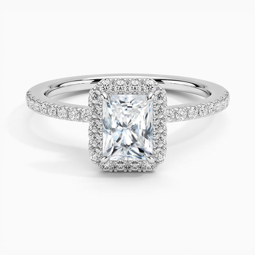 Waverly Hidden Halo Diamond Ring Platinum Radiant Engagement Ring
