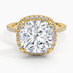 Waverly Hidden Halo Diamond Ring Yellow Gold 18k Cushion Engagement Ring