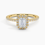 Waverly Hidden Halo Diamond Ring Yellow Gold 18k Emerald Engagement Ring