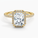 Waverly Hidden Halo Diamond Ring Yellow Gold 18k Radiant Engagement Ring