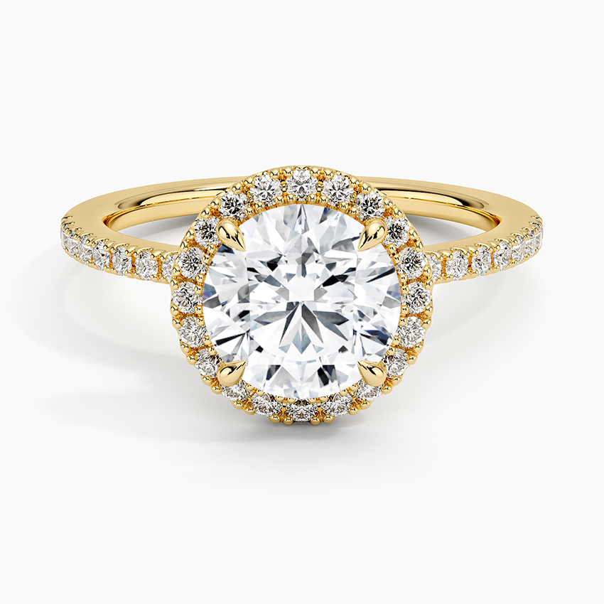 Waverly Hidden Halo Diamond Ring Yellow Gold 18k Round Engagement Ring