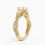 Luxe Secret Garden Three Stone Diamond Ring (1 ct. tw.) Yellow Gold 18k Asscher Engagement Ring