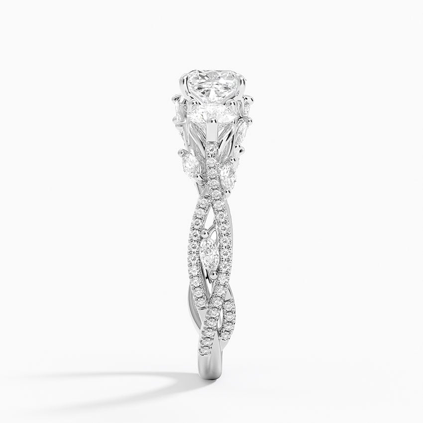 Luxe Secret Garden Three Stone Diamond Ring (1 ct. tw.) Platinum Cushion Engagement Ring