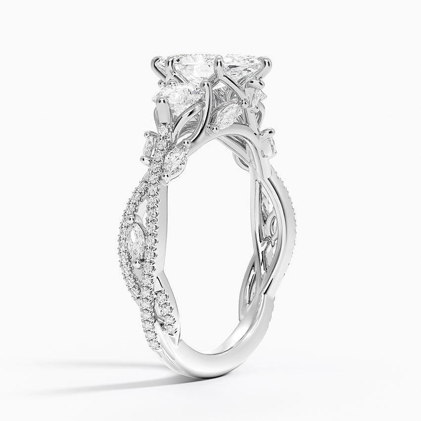 Luxe Secret Garden Three Stone Diamond Ring (1 ct. tw.) Platinum Marquise Engagement Ring