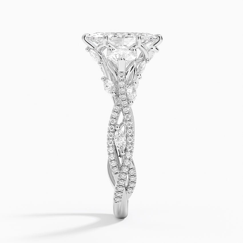 Luxe Secret Garden Three Stone Diamond Ring (1 ct. tw.) Platinum Marquise Engagement Ring