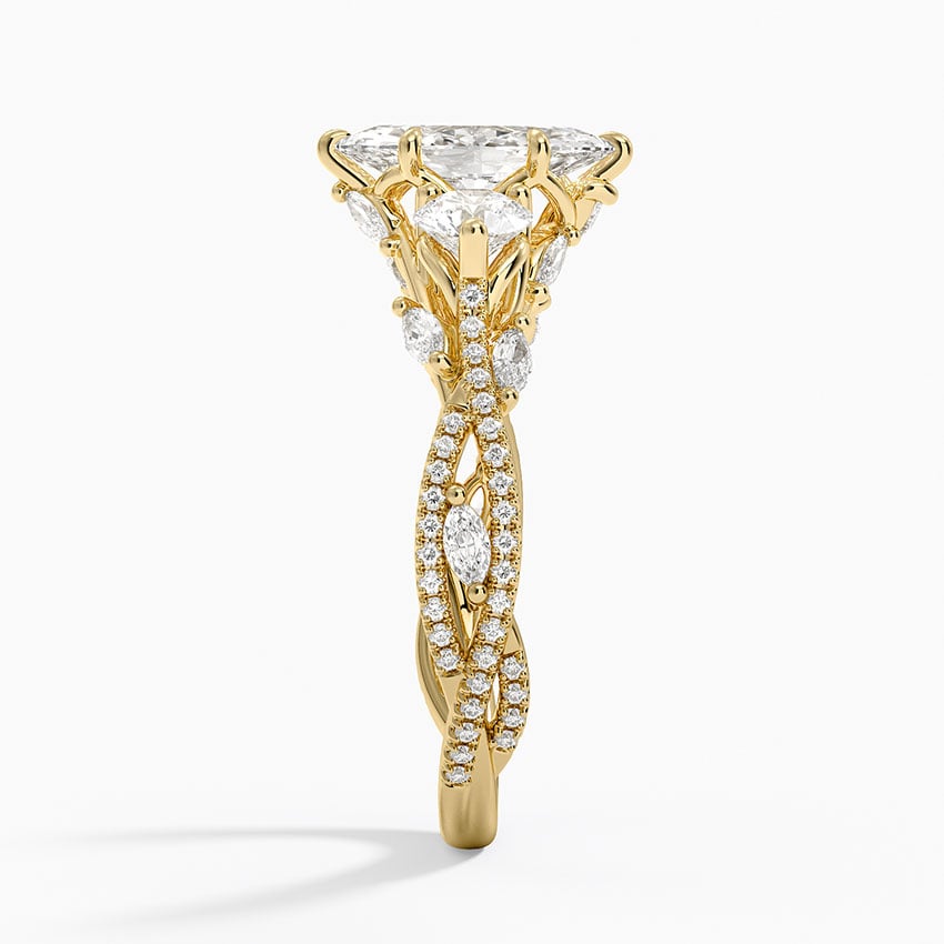 Luxe Secret Garden Three Stone Diamond Ring (1 ct. tw.) Yellow Gold 18k Marquise Engagement Ring