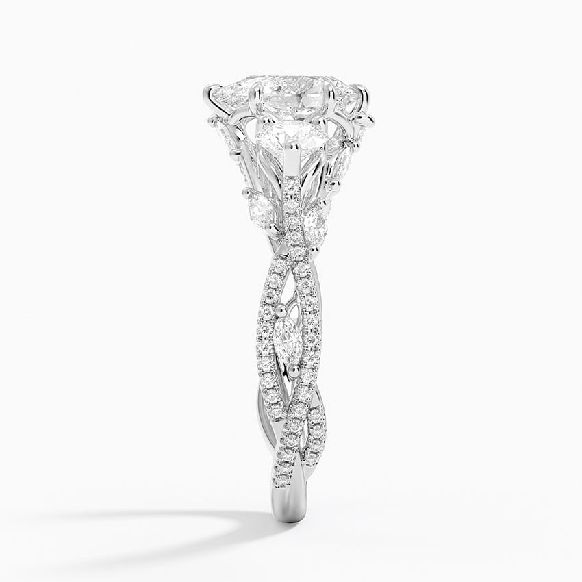 Luxe Secret Garden Three Stone Diamond Ring (1 ct. tw.) Platinum Pear Engagement Ring