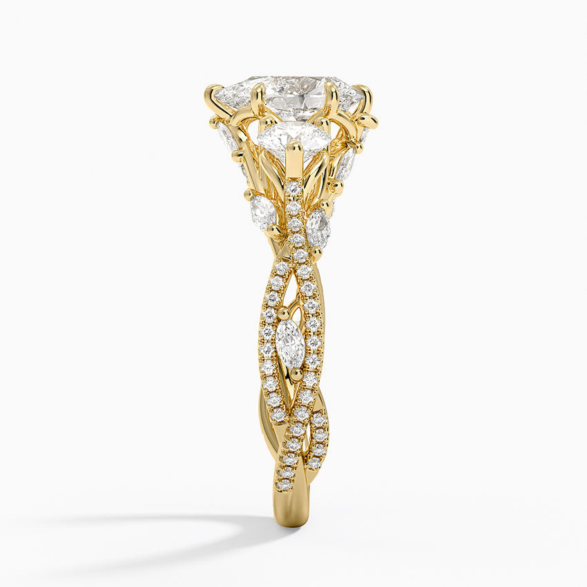 Luxe Secret Garden Three Stone Diamond Ring (1 ct. tw.) Yellow Gold 18k Pear Engagement Ring