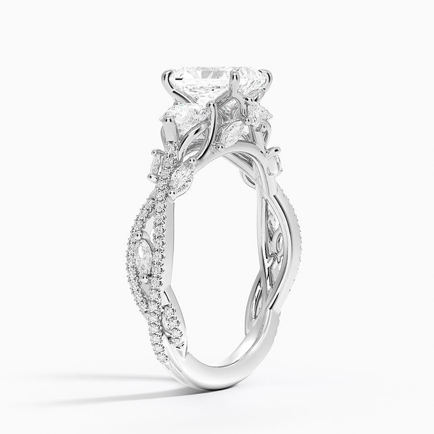 Luxe Secret Garden Three Stone Diamond Ring (1 ct. tw.) Platinum Radiant Engagement Ring
