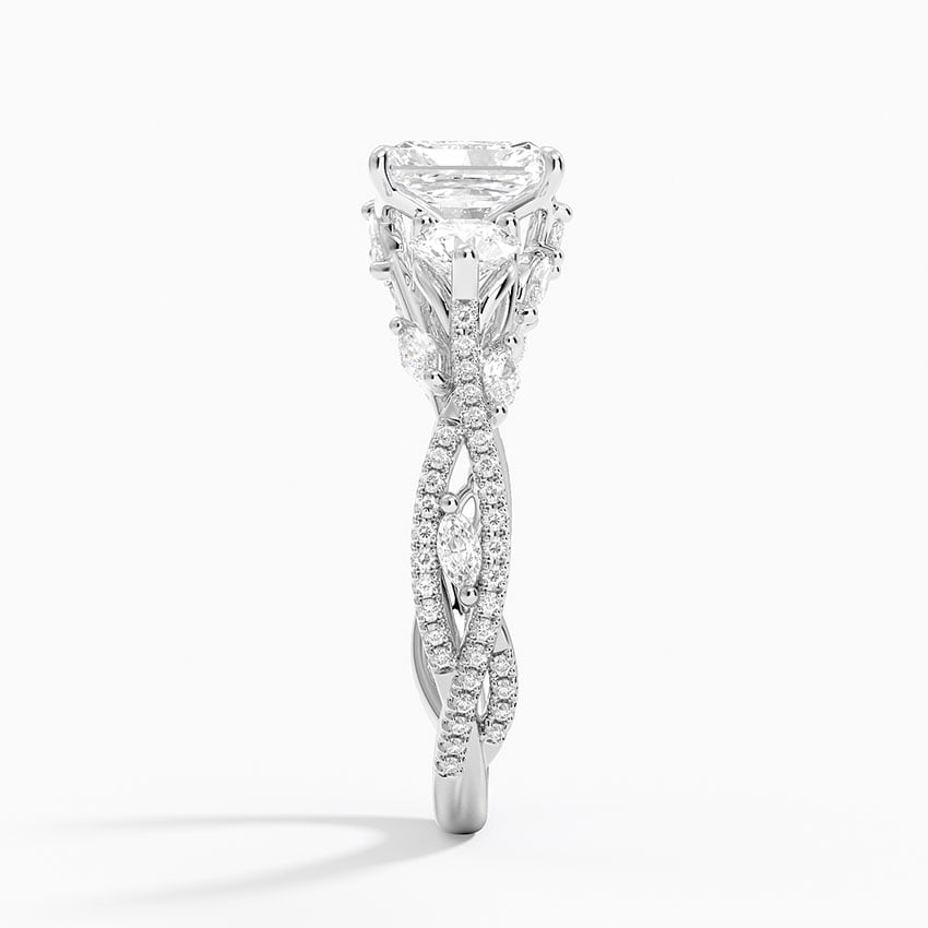 Luxe Secret Garden Three Stone Diamond Ring (1 ct. tw.) Platinum Radiant Engagement Ring